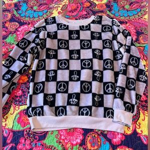 Purple Fuzzy Mushroom Pullover